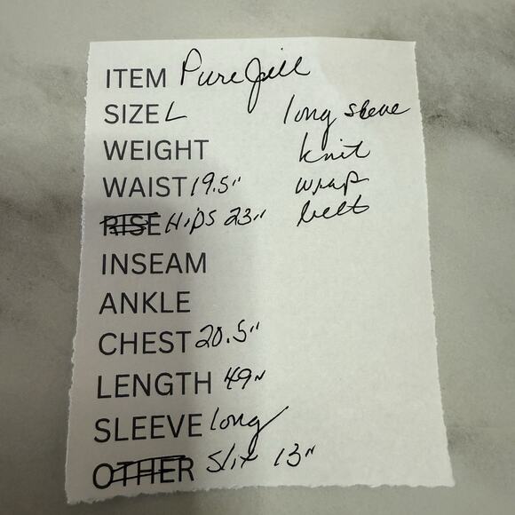 Pure Jill Tie Waist Maxi Dress L Petite Rust Affinity French Terry Side Slit NEW - Picture 12 of 12